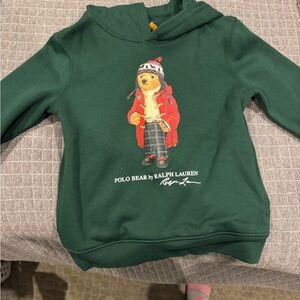 Polo by Ralph Lauren Forest Green Kids Hoodie with Bear Design